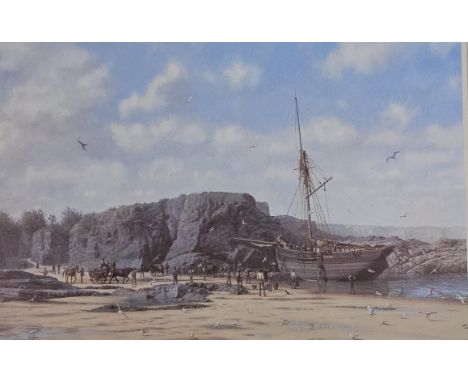 A framed and glazed limited edition print, signed. H.66 W.85cm. 