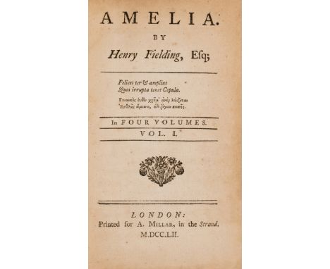 Fielding (Henry) Amelia, 4 vol., first edition, with final blank in vol.1 and the 'Universal-Register Office' leaf at end of 