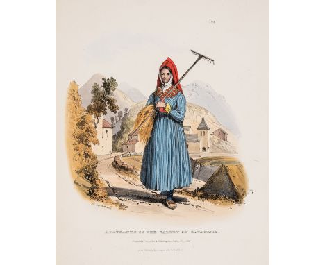 Johnson (John) The Costumes of the French Pyrenees, 30 hand-coloured lithographed plates, title lightly spotted, thereafter t