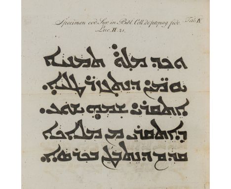 Syriac.- Tychsen (Oluf Gerhard) Elementale Syriacum sistens Grammaticam, Chrestomathiam et Glossarium, title with woodcut orn