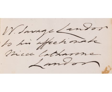 NO RESERVE Landor (Walter Savage) Anthony and Octavius. Scenes for the Study, first edition, signed presentation inscription 