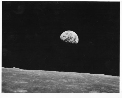 Space.- Anders (William) Earthrise, Apollo 8, 24 Dec 1968, vintage gelatin silver print on fibre-based paper, 253 x 205 mm (1