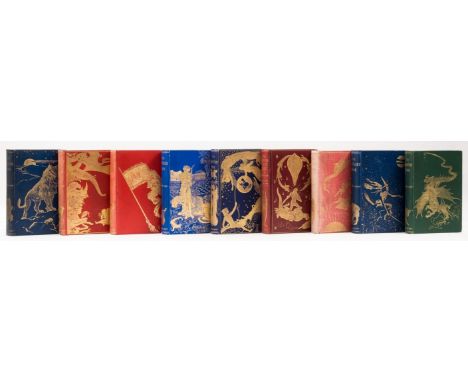 Lang (Andrew, editor) The Crimson Fairy Book, 1903; The Pink Fairy Book, front tissue-guard torn away, 1897; The Blue Fairy B