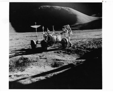 Space.- James Irwin with Lunar Rover &amp; other views, Apollo 15, 1971 (6); vintage gelatin silver prints, four on "A Kodak 