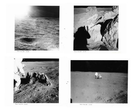 Space.- Views of lunar activities, vintage gelatin silver prints, Apollo 14, 1971; vintage gelatin silver prints, [incl. AS14