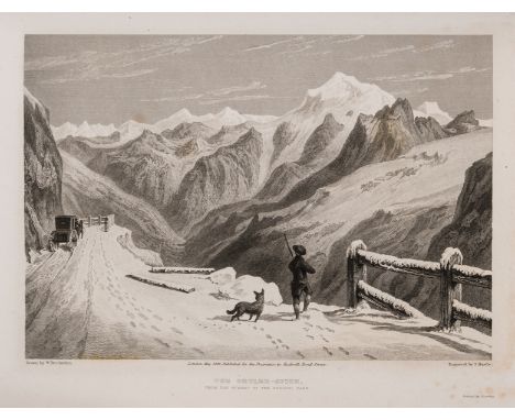 Alps.- Brockedon (William) Illustrations of the Passes of the Alps, 2 vol., 96 engraved plates by E. Finden &amp; others afte