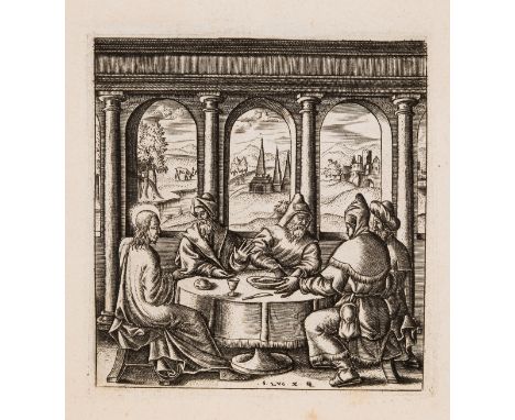 Gaultier (Léonard) Collection of 30 fine miniature bible illustrations from the Gospel of Luke, 30 engravings on laid paper w