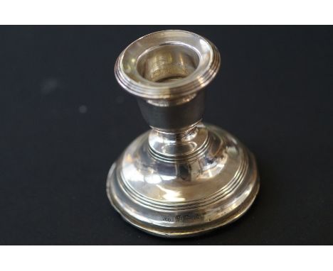 Silver dwarf candle stick, Birmingham hallmark Height 6 cm 