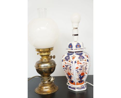 Converted oil lamp &amp; ceramic table lamp 