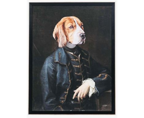PORTRAIT OF LORD BARKER, Print, framed and glazed 105cm x 82cm. 