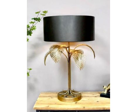 PALM TREE TABLE LAMP, 1960s French style, with metal shade,  74cm x 45cm x 45cm. 