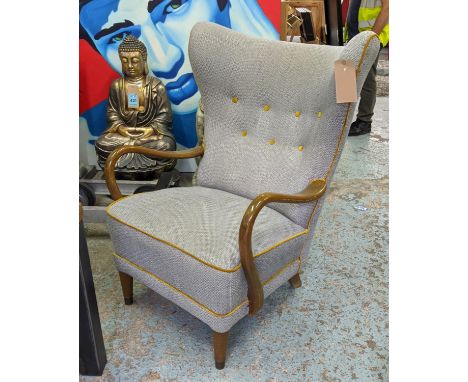 ARMCHAIR, 107cm H, Vintage 1960s, later upholstery. 