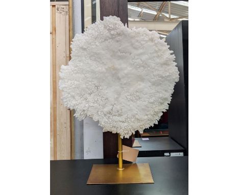 FAUX CORAL DISPLAY, 76cm H, gilt stand and Made.Com Rita Floor Lamp, with shade, 162cm H. (2) 