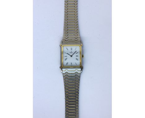 EBEL HERRENARMBANDUHRStahl/Gold, Tankform, Quarzwerk. Ref.: 181902, Seriennr.: 5580. Mit Papieren.