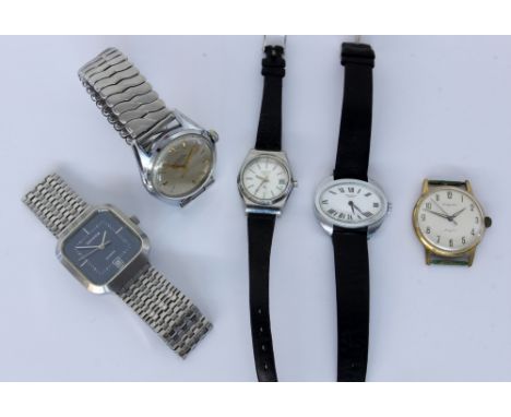 LOT VON 5 ARMANDUHRENJunghans, Dugena, Sandoz, RADO, Jean Perret. Funktionen nicht geprüft.