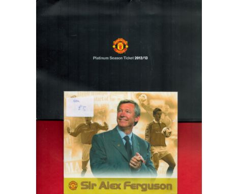 10 x Vintage Manchester United Official Football Programmes plus Futera Platinum 'Sir Alex Ferguson' Tribute Card (Limited Ed
