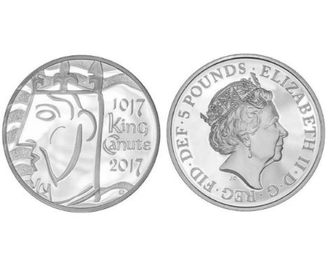 Royal Mint 2017 King Canute brilliant uncirculated UK £5 coin. The only UK coin to commemorate the 1017 King Canute and the f