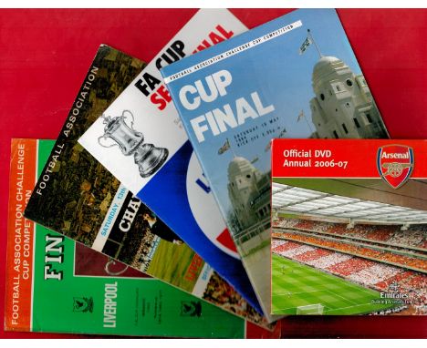 4 x Vintage Official Football Programmes plus Official DVD Annual Arsenal 2006/07, Programmes Include Liverpool v Manchester 