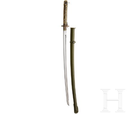 Shin Gunto M 95 für Unteroffiziere des Heeres  Klinge Shinogi Tsukuri, Torii Zori, mit beidseitigem Bohi, am Ansatz nummerier