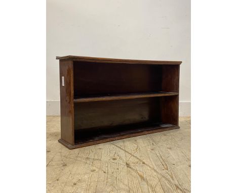A 19th century stained oak one height open shelf H49cm, W87cm, D20cm