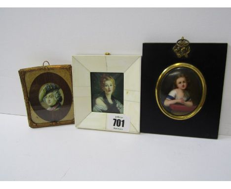 MINIATURES, portrait miniature of European Nobleman, also porcelain oval portrait miniature and 1 other 