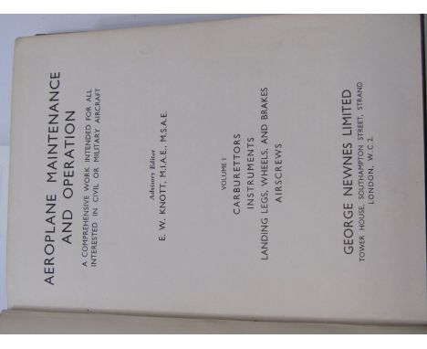VINTAGE AVIATION, Aeroplane Maintenance &amp; Operation' In five volumes, numerous photographs, diagrams and illustrations