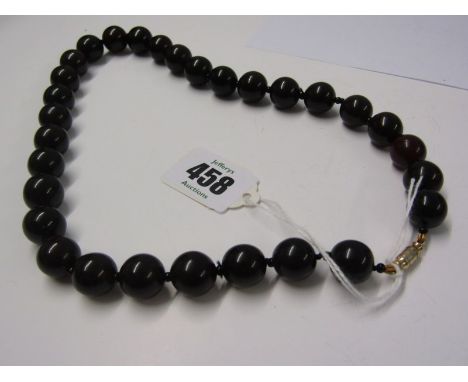 VINTAGE BLACK AMBER BEAD NECKLACE, approx 44 grams, untested 