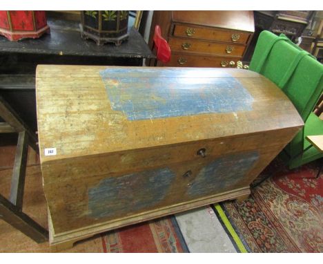 CONTINENTAL TRUNK, Folkart painted domed top large chest, possibly Scandinavian, 47" width 