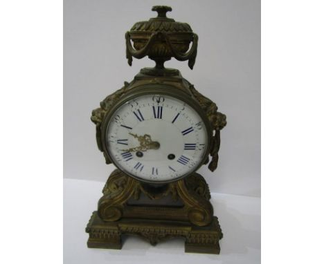 FRENCH BRACKET CLOCK,  a fine mid 19th Century French ormolu clock with striking bell movement by Rodier of Paris, twin lion 