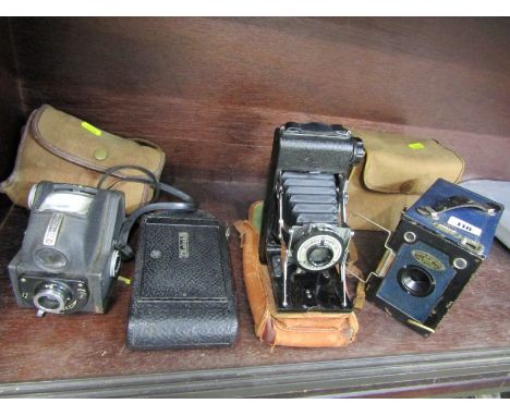 PHOTOGRAPHY, King Penguin Kershaw Eight - 20 folding camera, also Houghton-Butcher "Duo- Ensign" 2 1/4 B box camera and 2 oth