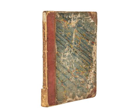 A 19th century manuscript song book with seventeen songs each with musical score in a fine sloping long hand, end paper with 