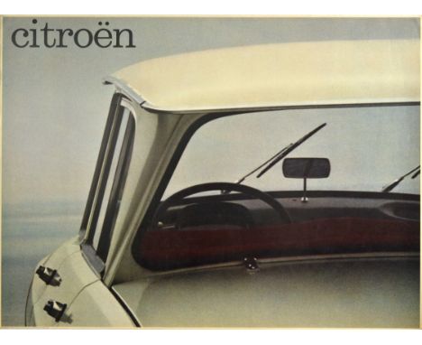 Original vintage car advertising poster issued by the French automobile manufacturer Citroen (founded 1919) featuring a great