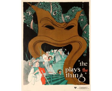 Original vintage advertising poster - The Play's the Thing - designed by the notable illustrator Lucile Patterson Marsh (1890