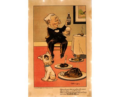 Original vintage alcohol drink advertising poster for Scotch Ale issued by Wm Younger Co Ltd Brewers in Edinburgh featuring a