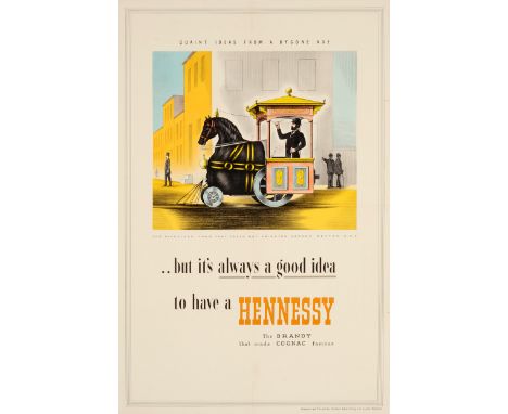 Original vintage drink advertising poster: Quaint ideas from a bygone age The disguised tram that could not frighten horses B