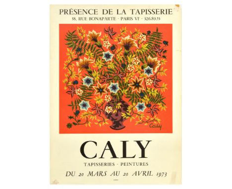 Original vintage advertising poster for Odette Caly (1914-1993) Tapestry and Paintings art exhibition from 20 March to 20 Apr