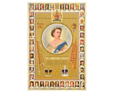 Original vintage poster - With Loyal Greetings from the National Savings Movement. A souvenir of the Coronation of Her Majest