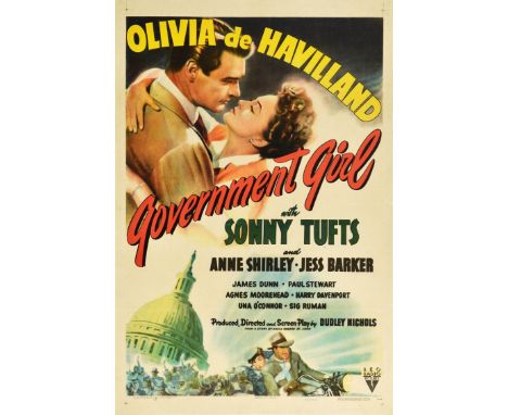 Original vintage cinema poster for a romantic movie set in Washington DC during World War Two - Government Girl - directed by