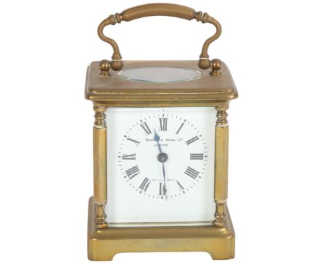 MAPPIN &amp; WEBB - a brass-cased 8-day carriage clock, height 9.5cm