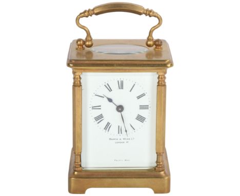 MAPPIN &amp; WEBB - a brass-cased 8-day carriage clock, height 11cm