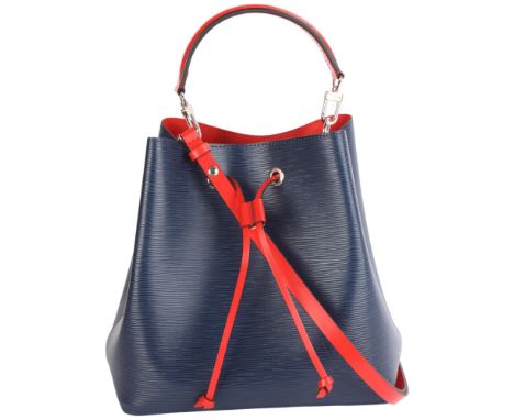 LOUIS VUITTON - NeoNoe shoulder bag, blue/red leather, height 25cm, with dust bagVery good as new condition, no marks
