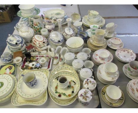 Victorian and later miscellaneous ceramics A/F to include a Wedgwood creamware part dinner service, soup tureens and ladles, 