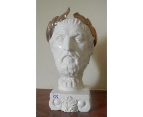 A blanc du chine bust of a Roman Emperor.