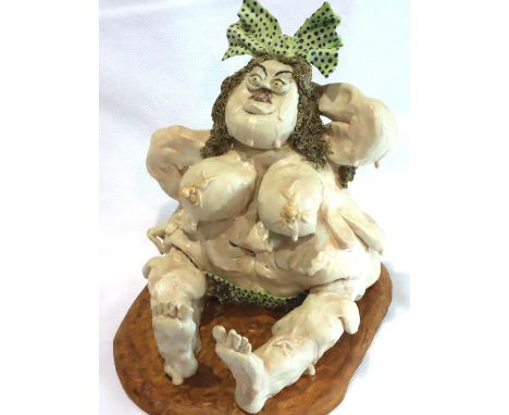 Stephen Dixon 1970s ceramic sculpture purchased from Portland Gallery Manchester; Big ETH, signed to base SF Dixon 1975, H: 1