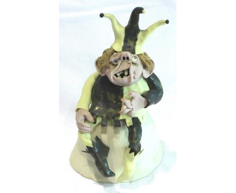 Stephen Dixon 1970s ceramic sculpture purchased from Portland Gallery Manchester; Quasimodo, signed to verso SF Dixon 79, H: 