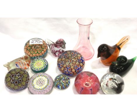 Collection of mixed glassware to include Wedgwood paperweights. P&amp;P Group 3 (£25+VAT for the first lot and £5+VAT for sub