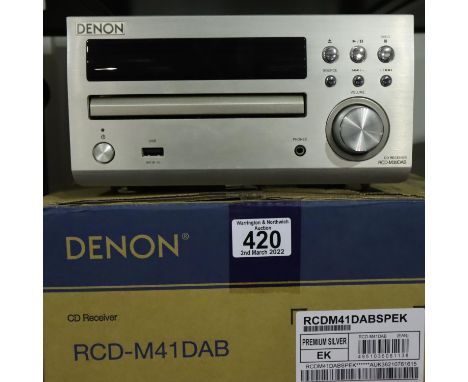 Denon RCD-M41 DAB CD receiver, boxed. P&amp;P Group 3 (£25+VAT for the first lot and £5+VAT for subsequent lots) 