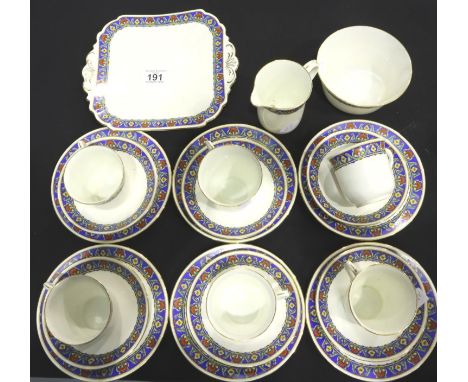 Shelley twenty one piece tea service in the Persian pattern (21). Not available for in-house P&amp;P, contact Paul O'Hea at M
