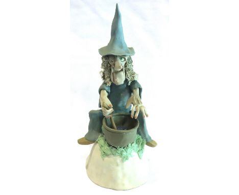 Stephen Dixon 1970s ceramic sculpture purchased from Portland Gallery Manchester; The Witch, signed to verso SF Dixon 79, H: 