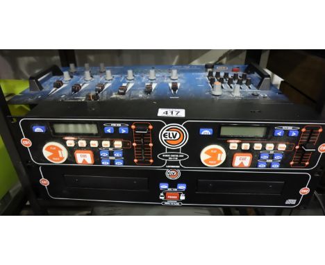 ELV Electro Vision double CD player, ELV remote control unit HDJ 2100 and ELV Pro DJ fifteen high performance stereo mixer wi